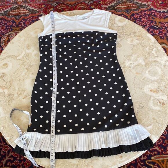 Sandra Darren Black & White Polka Dot Mini Dress - Picture 14 of 14